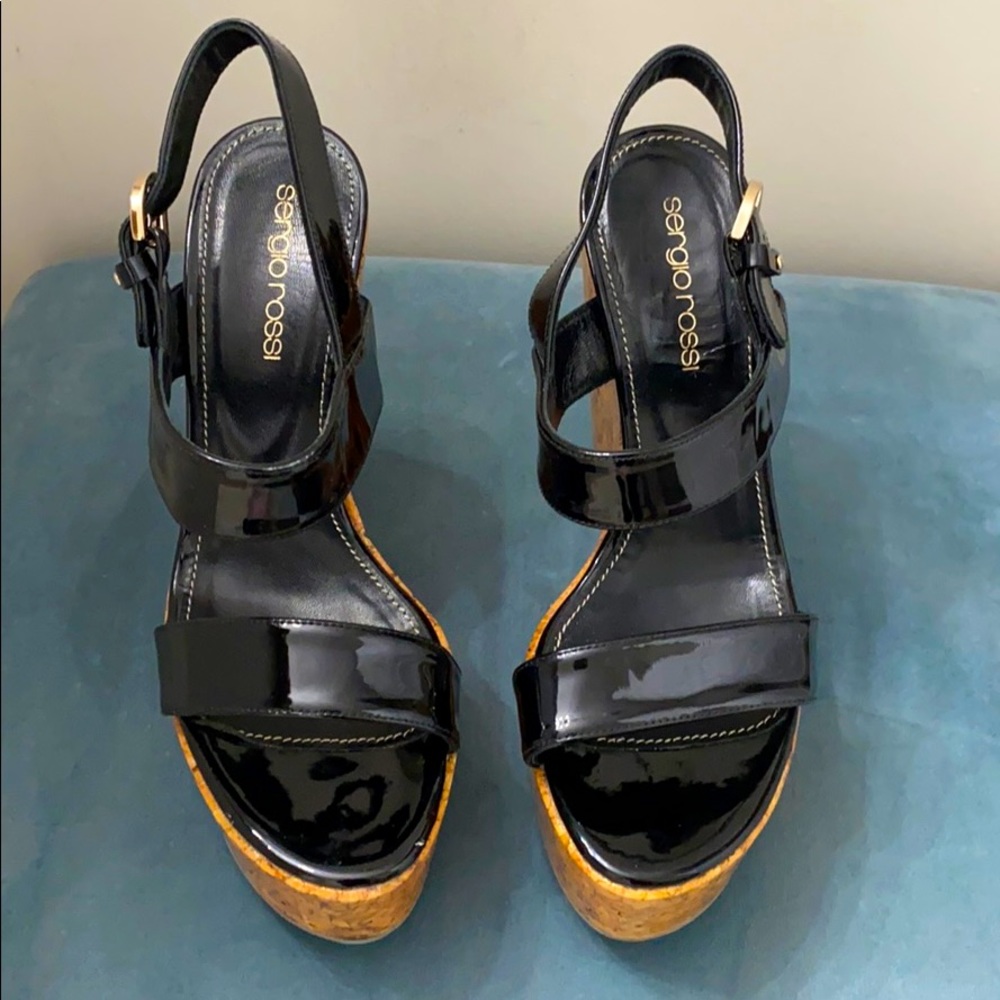 Sergio Rossi Wedges Black - Picture 1 of 5